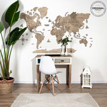 Load image into Gallery viewer, 3D Wooden World Map Grey
