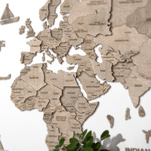 Load image into Gallery viewer, 3D Wooden World Map Grey
