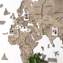 Load image into Gallery viewer, 3D Wooden World Map Grey
