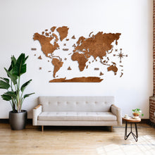 Load image into Gallery viewer, 2D Wooden World Map Mahogany
