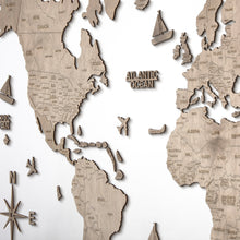 Load image into Gallery viewer, 2D Wooden World Map Grey
