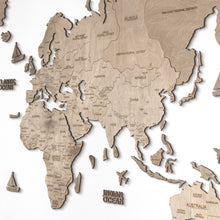 Load image into Gallery viewer, 2D Wooden World Map Grey
