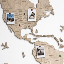 Load image into Gallery viewer, 2D Wooden World Map Grey
