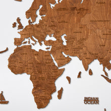 Load image into Gallery viewer, 2D Wooden World Map Mahogany
