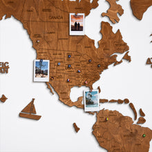 Load image into Gallery viewer, 2D Wooden World Map Mahogany
