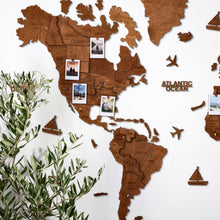 Load image into Gallery viewer, 3D Wooden World Map Mahogany
