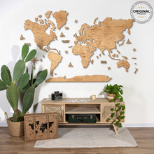 Load image into Gallery viewer, 2D Wooden World Map Light
