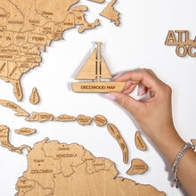 Load image into Gallery viewer, 2D Wooden World Map Light
