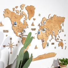 Load image into Gallery viewer, 2D Wooden World Map Light
