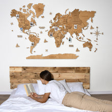 Load image into Gallery viewer, 3D Wooden World Map Light
