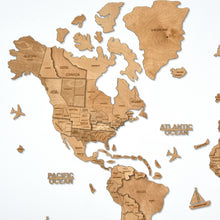 Load image into Gallery viewer, 3D Wooden World Map Light
