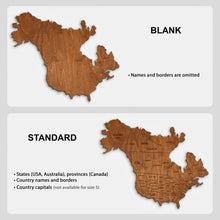 Load image into Gallery viewer, 2D Wooden World Map Mahogany
