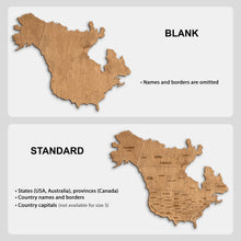 Load image into Gallery viewer, 2D Wooden World Map Oak
