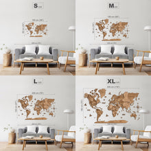 Load image into Gallery viewer, 3D Wooden World Map Oak
