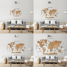 Load image into Gallery viewer, 2D Wooden World Map Oak
