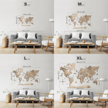 Load image into Gallery viewer, 3D Wooden World Map Grey
