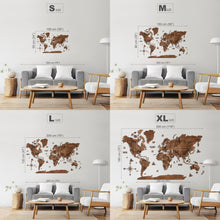 Load image into Gallery viewer, 3D Wooden World Map Dark Walnut
