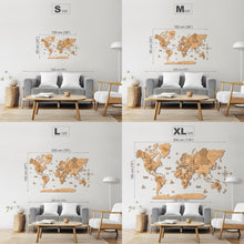 Load image into Gallery viewer, 3D Wooden World Map Light
