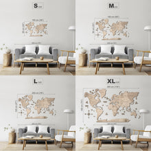 Load image into Gallery viewer, 2D Wooden World Map Grey
