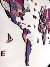 Load image into Gallery viewer, 3D WORLD MAP MULTICOLOR - PINK
