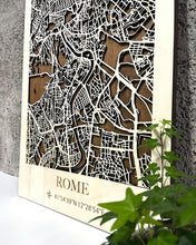 Carica l&#39;immagine nel visualizzatore di Gallery, Mappa 3D in legno di Roma
