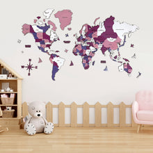 Load image into Gallery viewer, 3D WORLD MAP MULTICOLOR - PINK
