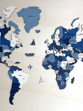 Load image into Gallery viewer, 3D WORLD MAP MULTICOLOR - BLUE
