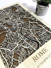 Carica l&#39;immagine nel visualizzatore di Gallery, Mappa 3D in legno di Roma
