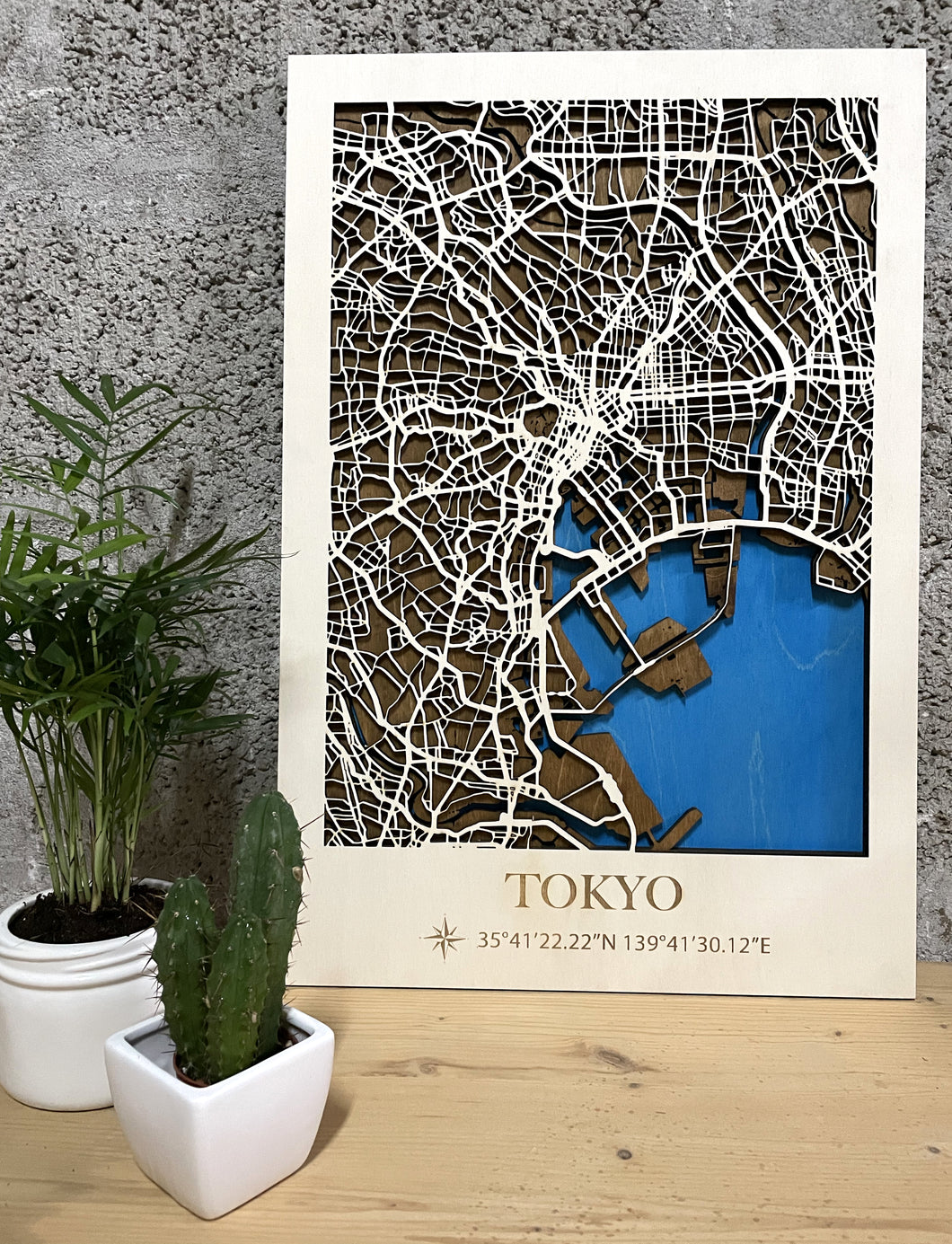 3D wooden City Map - Tokyo